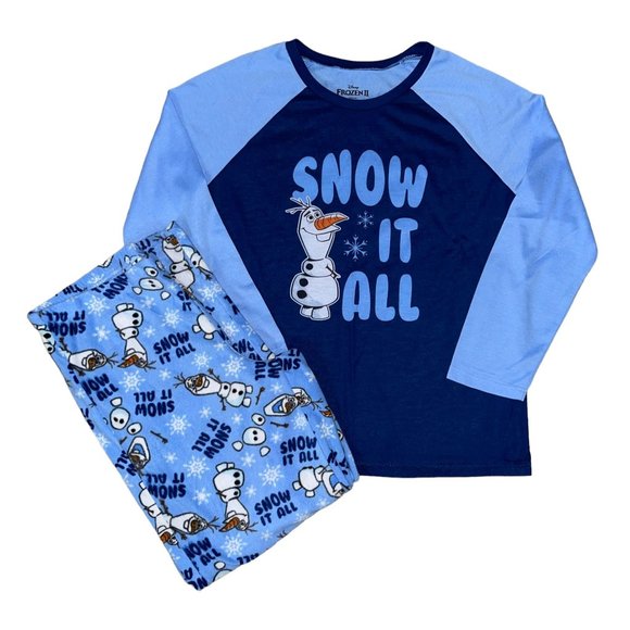 Briefly Stated Disney Frozen Movie Womens Pajamas L Fleece Christmas Holiday - Picture 1 of 10